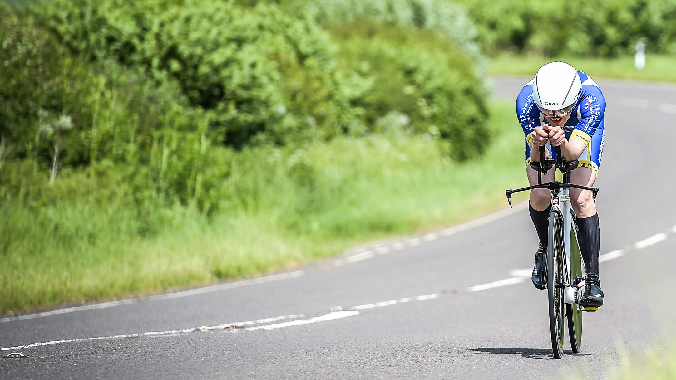 Cambridge Chrono 2018 out bound before the rear wheel puncture.