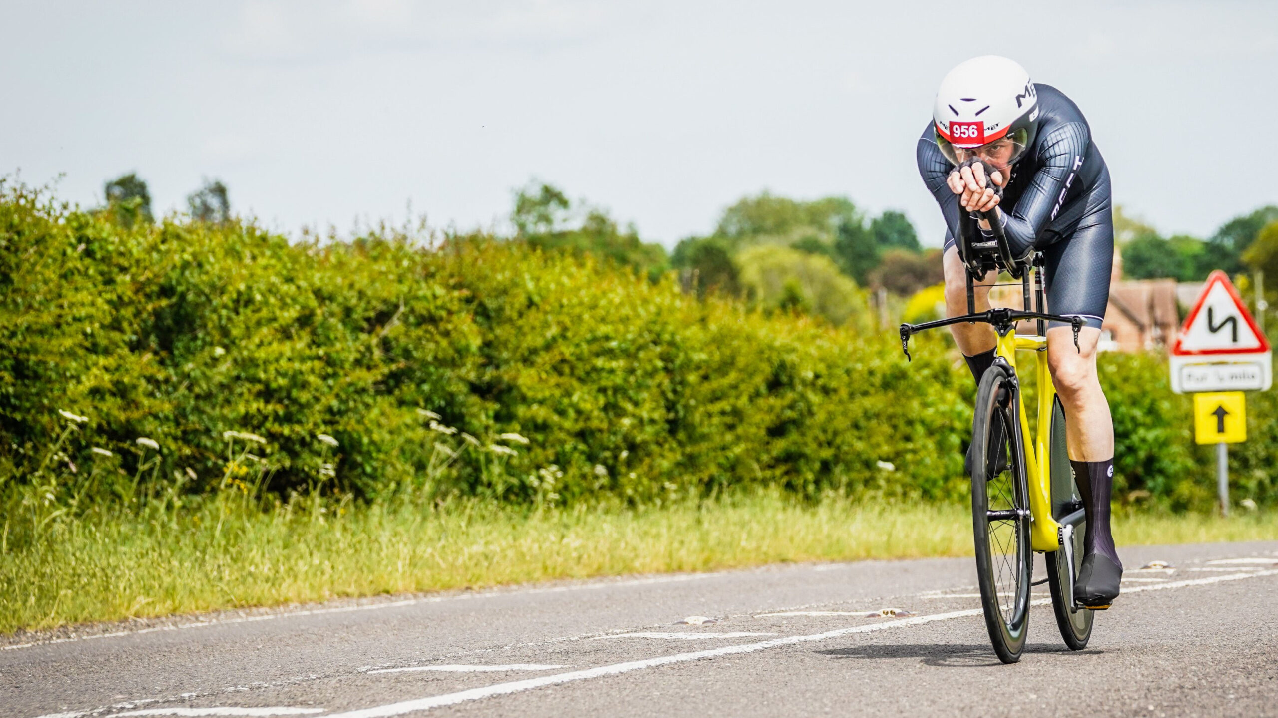 Cambridge Chrono closed road UCI qualifying time trial. P3C with custom paint job. Met Drone helmet.